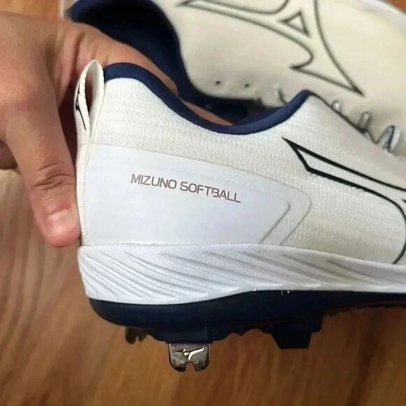 Mizuno Softball Enerzy Softball Cleats White / Navy Blue US 11.5 Women’s - Picture 11 of 11